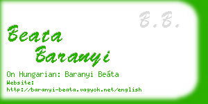 beata baranyi business card